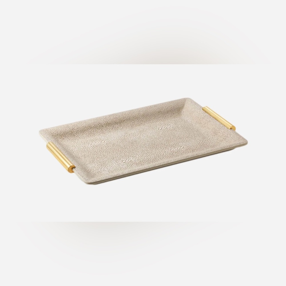 AERIN Shagreen Small Vanity Tray- Wheat